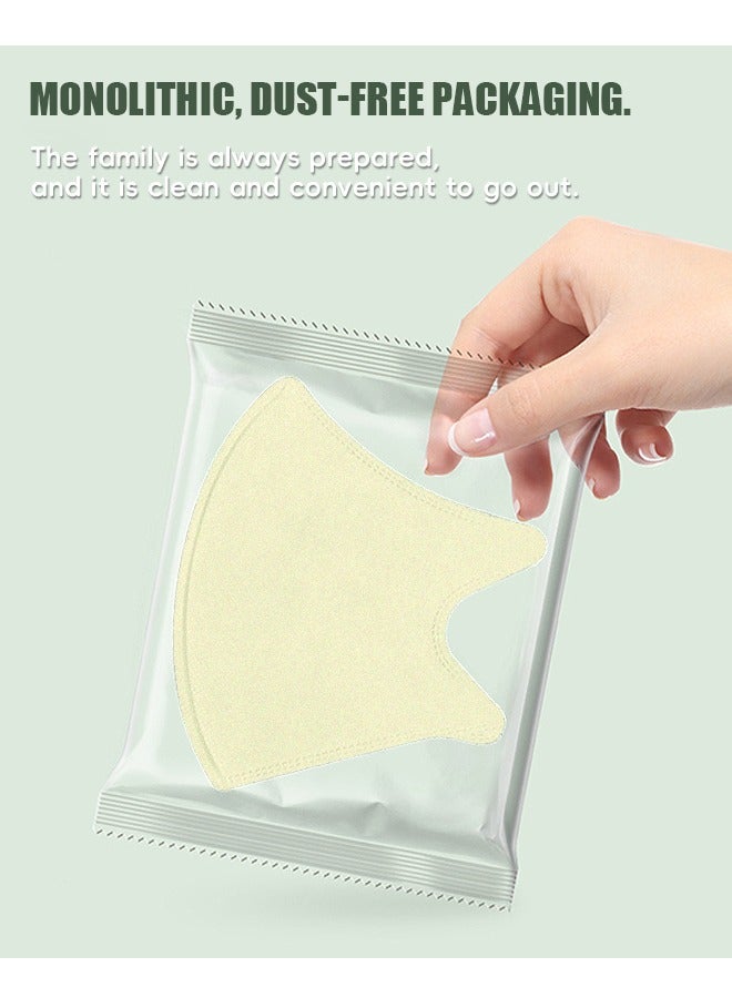 40 Pcs Individual Packs Face Masks, Breathable 3 Layer Non Woven Mask Facial Set, Metal Nose Clip Elastic Earloop Mouth Cover (Purple+Yellow) - Image 2
