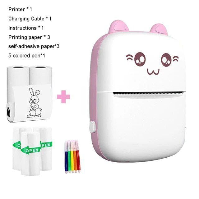 MOROVIK Mini Bluetooth Thermal Printer, Portable Label Printer Inkfree Printer for Android & iOS System, Thermal Printer with 5 White & 3 Colour Print Paper,Stickers,Beautiful Carry Beg (Style 3) - Image 5
