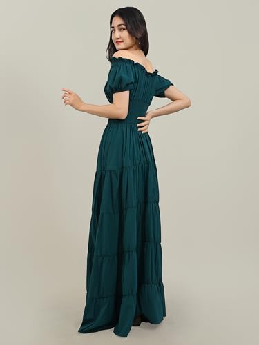 Zhitunemi Renaissance Costume Women Dress: Medieval Costumes for Women Renaissance Dresses - Peasant Cottagecore Theme Party Dark Green M - Image 5