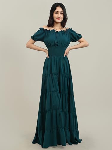 Zhitunemi Renaissance Costume Women Dress: Medieval Costumes for Women Renaissance Dresses - Peasant Cottagecore Theme Party Dark Green M - Image 2