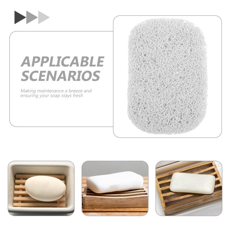 4 Pack White Soap Holder Pads Bar Soap Rest Tray For Shower Kitchen Bathroom Travel 11 5x7 5x1cm - Image 4