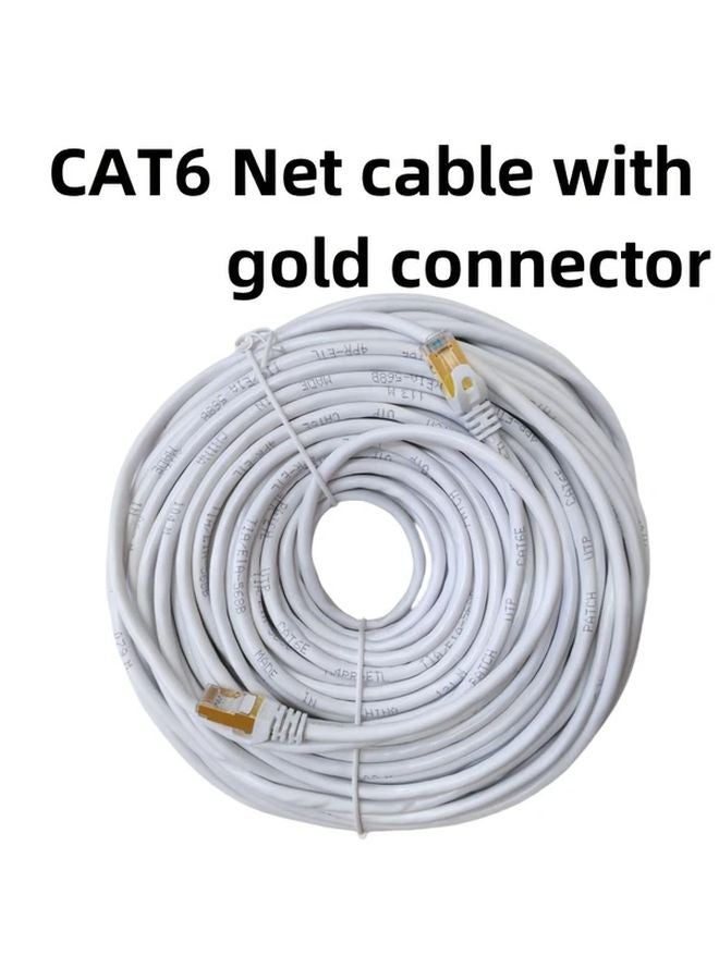 كابل إيثرنت Cat6 25م 30م 40م 50م أبيض 131 قدم موصل RJ45 للراوتر المودم إكس بوكس الكمبيوتر - Image 1