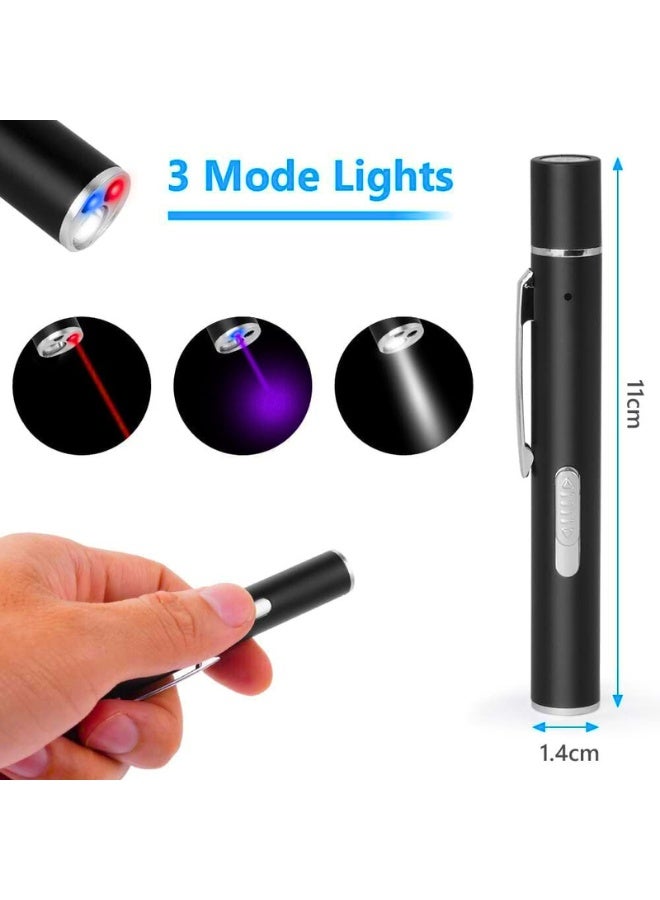 Chase Up Cat Dog Red Pointer Light Toy, 3-in-1 Cat Toys Cat Dog Interactive Toy, USB Rechargeable LED Cat Pen Light, Pet Scratching Practice Chase Training Tool Funny Flashlight（Black） - Image 3