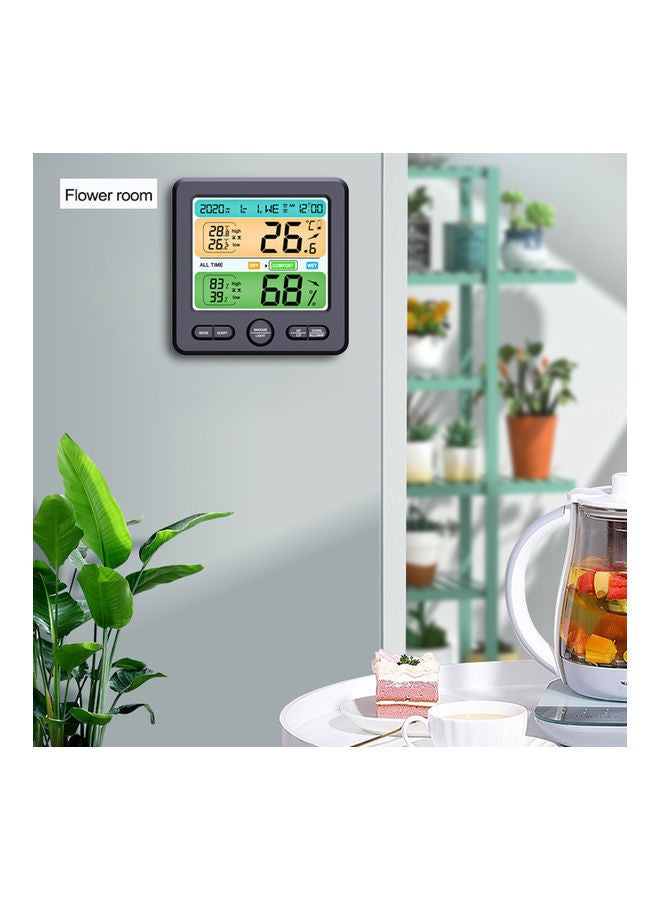 NIBEMINENT Wall-Mounted Desktop Temperature and Humidity Meter Black - Image 3