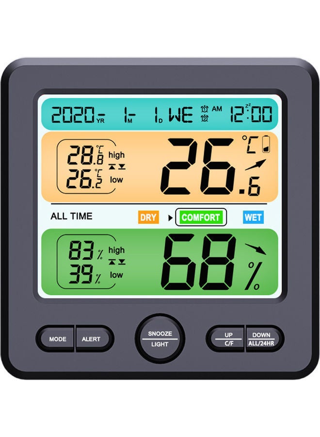 NIBEMINENT Wall-Mounted Desktop Temperature and Humidity Meter Black - Image 2