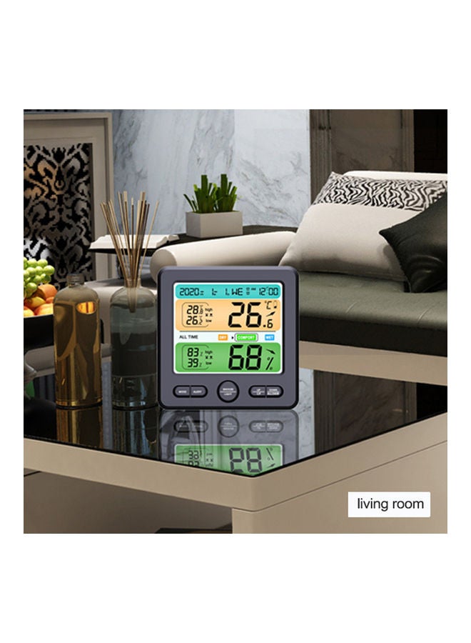 NIBEMINENT Wall-Mounted Desktop Temperature and Humidity Meter Black - Image 4