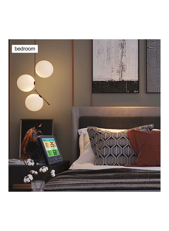 NIBEMINENT Wall-Mounted Desktop Temperature and Humidity Meter Black - Image 5