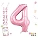 Smlpuame Pastel Pink 4 Balloons 40 Inch Large Light Pink Foil Number Balloons 010 SelfSealing 4th Birthday Balloon for Girls Women Anniversary Baby Shower Princess Party Decorations Supplies - Image 2