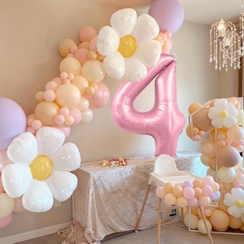Smlpuame Pastel Pink 4 Balloons 40 Inch Large Light Pink Foil Number Balloons 010 SelfSealing 4th Birthday Balloon for Girls Women Anniversary Baby Shower Princess Party Decorations Supplies - Image 5