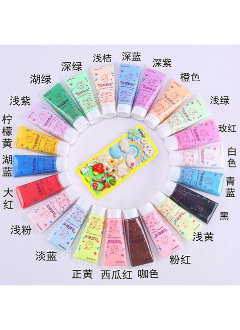 50ml Frost-Proof Squeezable Cream Glue DIY Phone Case Material A set of 22 colors, please take a set of 22