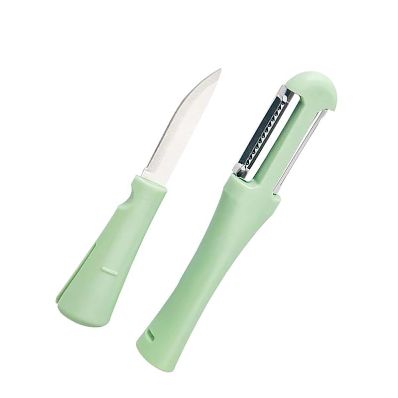 2 Piece Stainless Steel Fruit and Potato Peeler Set Ergonomic Handle Kitchen Tool - Image 2