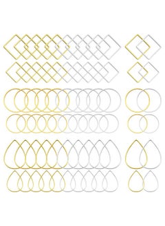 Oubaka 240Pcs Hoop Earrings For Jewelry Making,Beading Hoop Earring Findings Hypoallergenic Teardrop Square Round Earring Hoop Open Bezel Pendant Frame For Diy Craft,Earring Necklace,Crafts Supplies  - Image 1