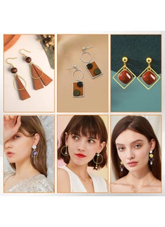 Oubaka 240Pcs Hoop Earrings For Jewelry Making,Beading Hoop Earring Findings Hypoallergenic Teardrop Square Round Earring Hoop Open Bezel Pendant Frame For Diy Craft,Earring Necklace,Crafts Supplies  - Image 4