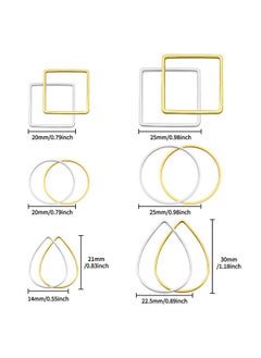 Oubaka 240Pcs Hoop Earrings For Jewelry Making,Beading Hoop Earring Findings Hypoallergenic Teardrop Square Round Earring Hoop Open Bezel Pendant Frame For Diy Craft,Earring Necklace,Crafts Supplies  - Image 2