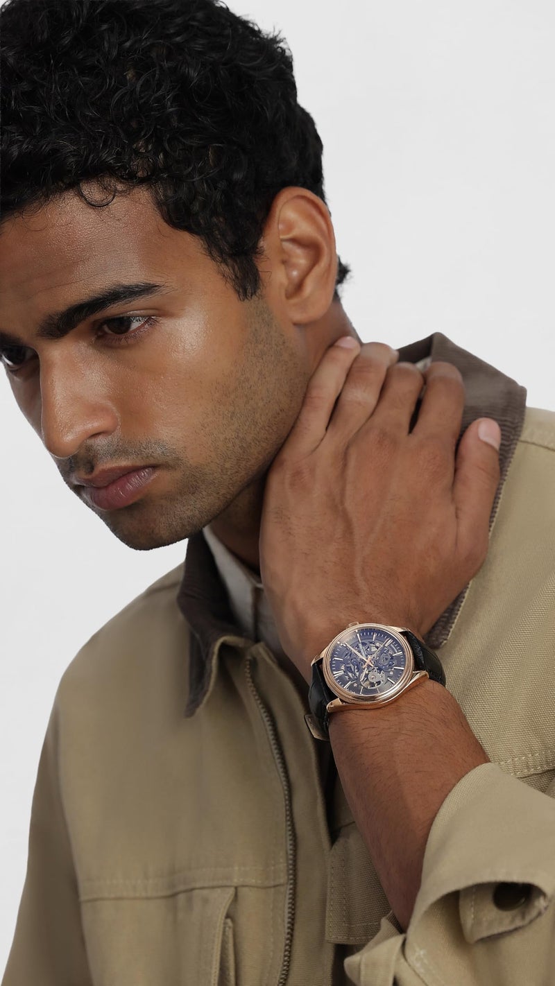 Kenneth Cole Mechanical Grey Dial Black Leather Strap Watch for Men - KCWGE0048904MN - Image 2