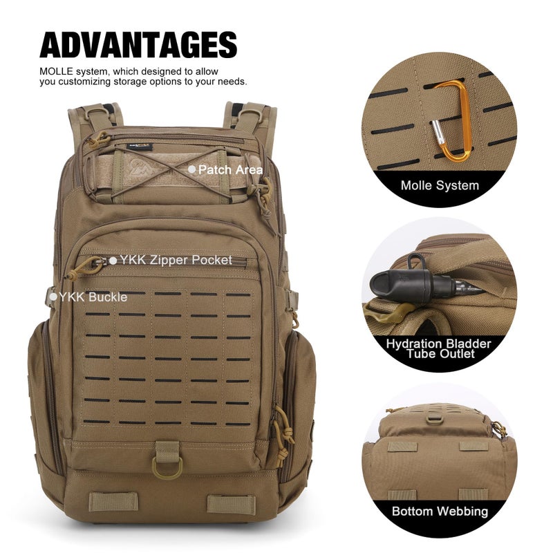 Mardingtop 30L Molle Military Backpack, Tactical Backpack for Men, Cordura Backpack for Hiking,Camping,Trekking - Image 4