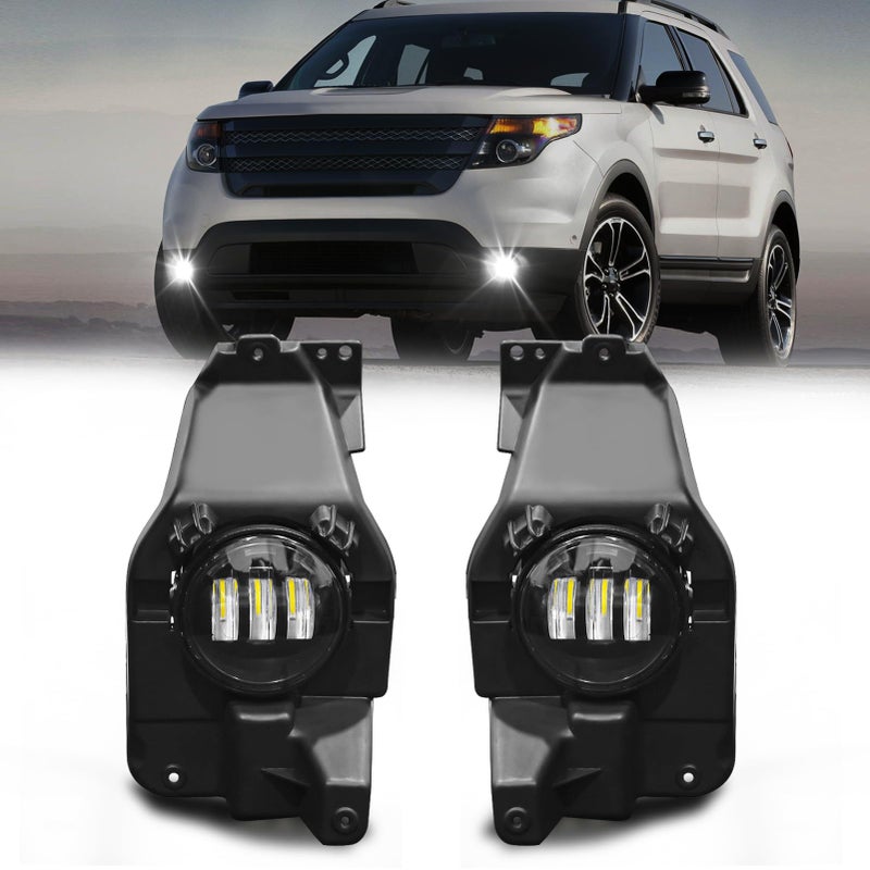 SINYATO INDUST LED Fog Lights Assembly Compatible with 2013 2014 2015 Ford Explorer Front Driving Fog Lamps Clear Lens Replacement Kit DOT Certified 1 Pair - Image 3