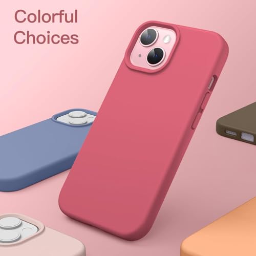 DIZORO Compatible for iPhone 15 Plus Case 6.7, Slim Liquid Silicone 3 Layers Full Covered Soft Gel Rubber Phone Case Protective Cover 6.7 Inch - Hibiscus. - Image 5