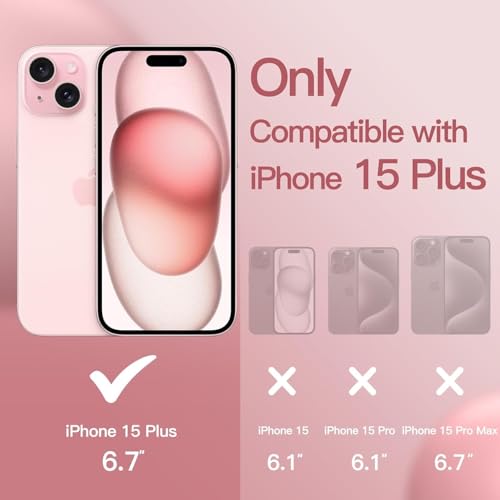 DIZORO Compatible for iPhone 15 Plus Case 6.7, Slim Liquid Silicone 3 Layers Full Covered Soft Gel Rubber Phone Case Protective Cover 6.7 Inch - Hibiscus. - Image 2