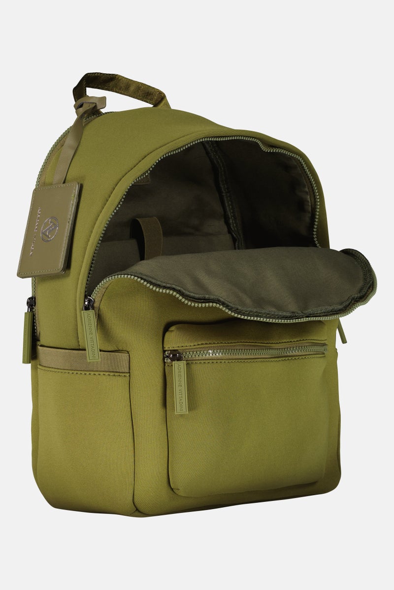 ADRIENNE VITTADINI Women Brand Logo Backpack, Olive - Image 3