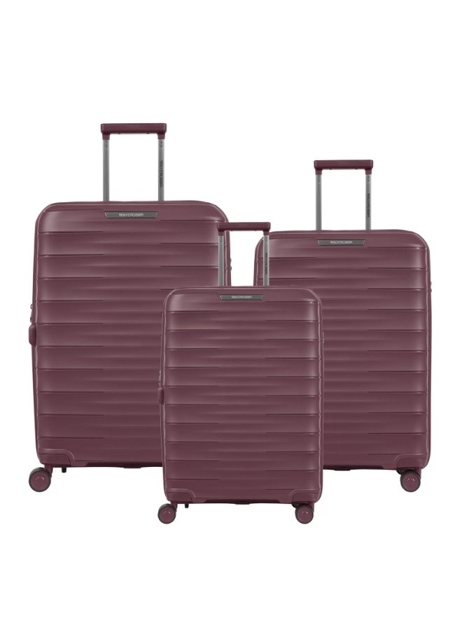 Tom Cruiser Rapid Air Polypropylene Hard Luggage Suitcase Set, Anti-Theft Zipper, TSA Lock, 3 Pcs, Redberry, 2-Year Warranty - Image 1