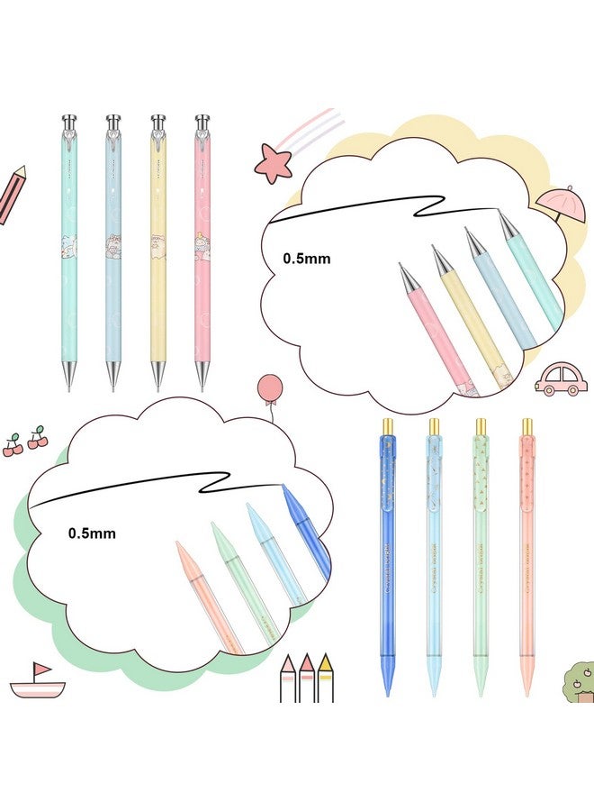 Tinlade 20 Pack Mechanical Pencils Kawaii Stationary Cute Mechanical Pencil Mixed 0.5Mm 0.7Mm 0.9Mm Kawaii Pencil For School Office Home Supplies, Some With Top Erasers - Image 4