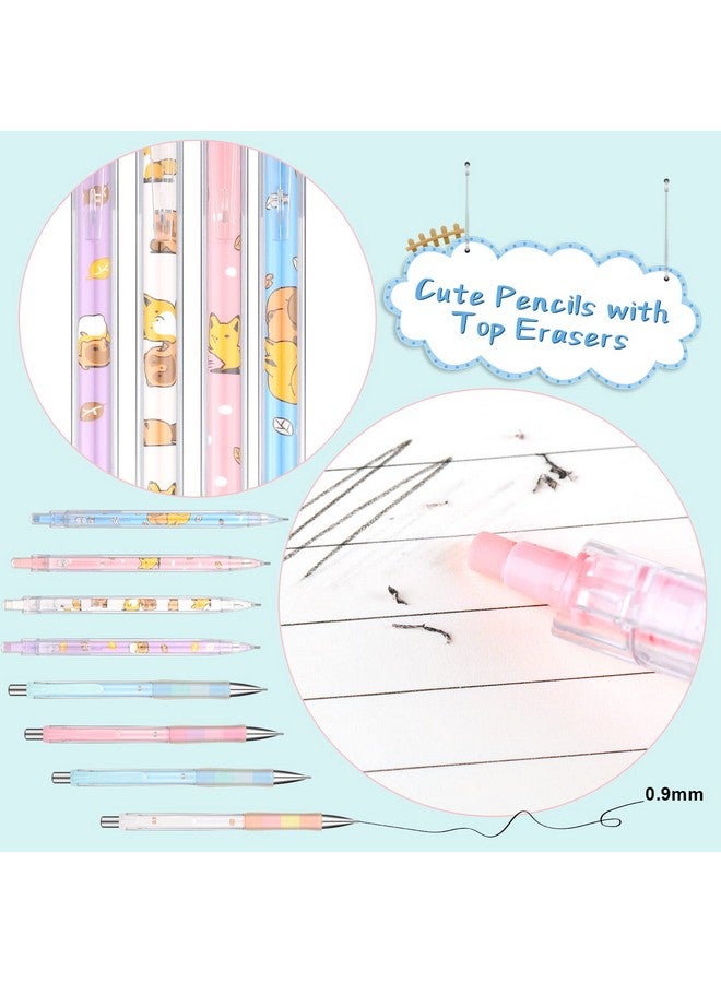 Tinlade 20 Pack Mechanical Pencils Kawaii Stationary Cute Mechanical Pencil Mixed 0.5Mm 0.7Mm 0.9Mm Kawaii Pencil For School Office Home Supplies, Some With Top Erasers - Image 3