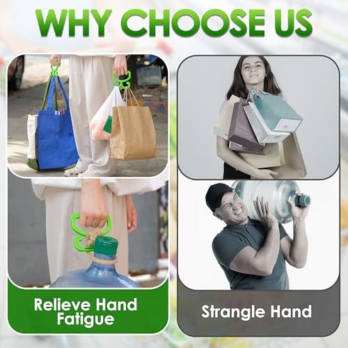 POLKASTORE 2-Pack Grocery Bag Carrier Handle – Heavy Duty Plastic Bag Holder for Shopping, Buckets & More | Comfortable Grip, Holds 100lbs – Reusable & Easy to Carry - Image 5