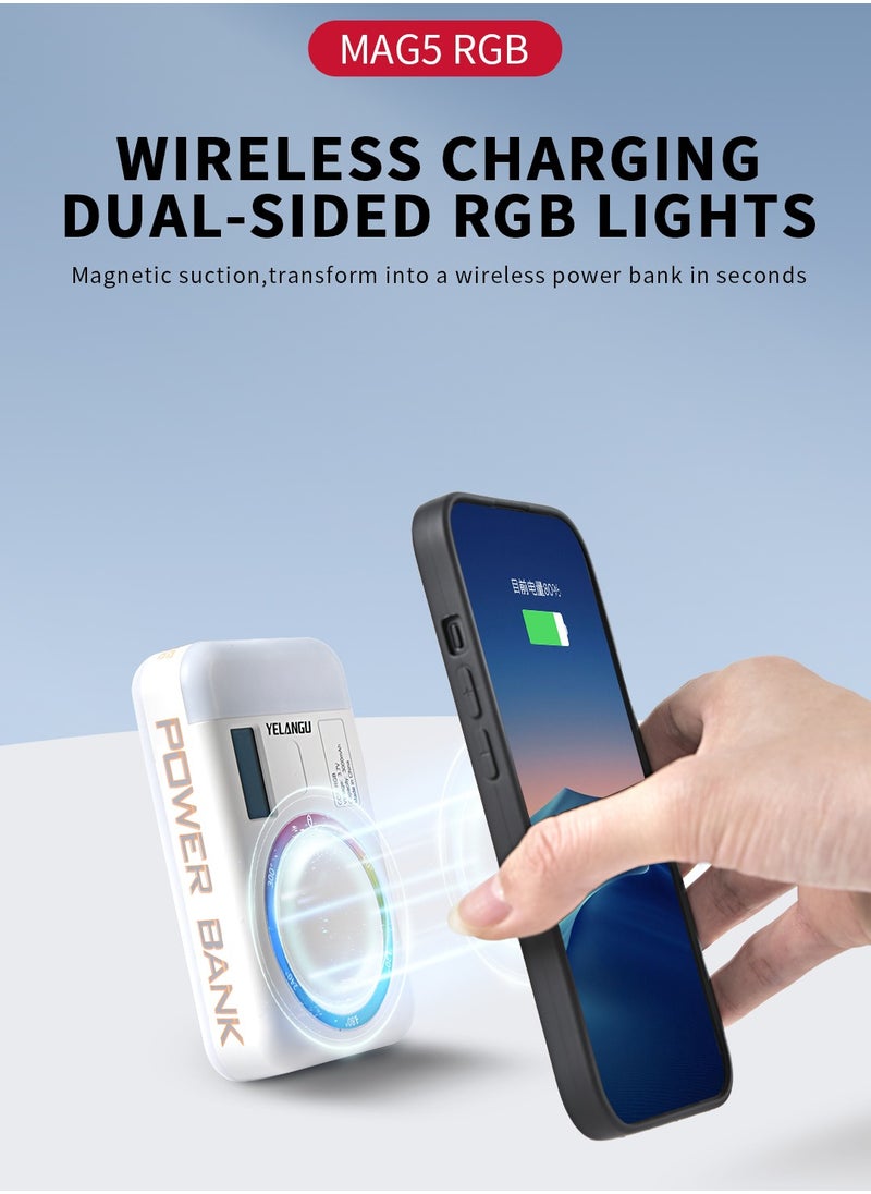 Generic MAGNETIC RGB FULL COLOR DUAL- SIDED FILL LIGHT AND POWER BANK, 140 LED lamp, 2500K-9000K, Compatible with Vlogging YouTube Living,TikTok,Photography  - Image 1