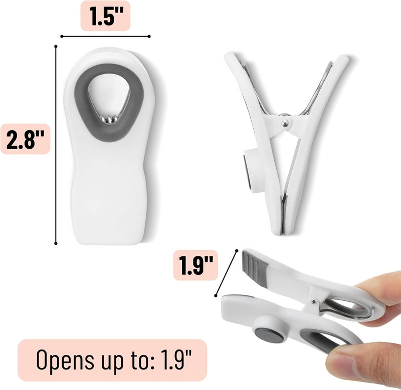 Mr. Pen Magnetic Chip Clips - 6 Pack White Chip Bag Clips for Food Packages - Image 3