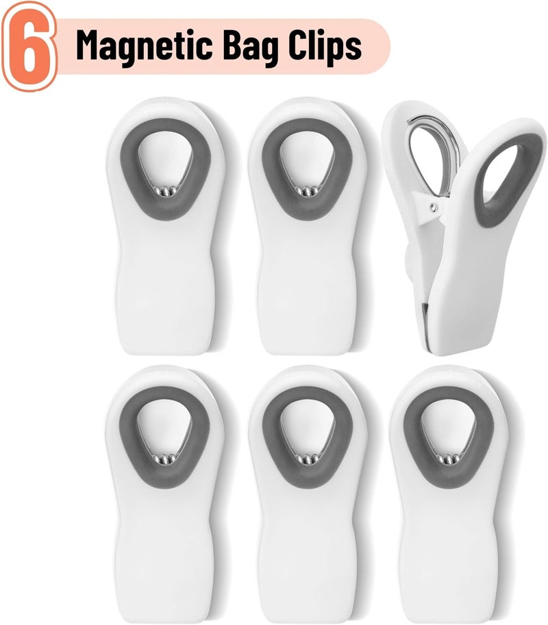 Mr. Pen Magnetic Chip Clips - 6 Pack White Chip Bag Clips for Food Packages - Image 2