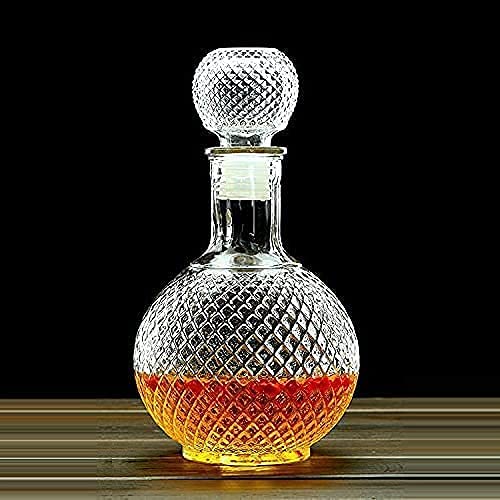 Ravizaa Whiskey Decanter Wine Bourbon Brandy Liquor Juice Water Mouthwash Airtight Stopper Lead Free Glass Round Ball Shape Round Decanter - Image 1