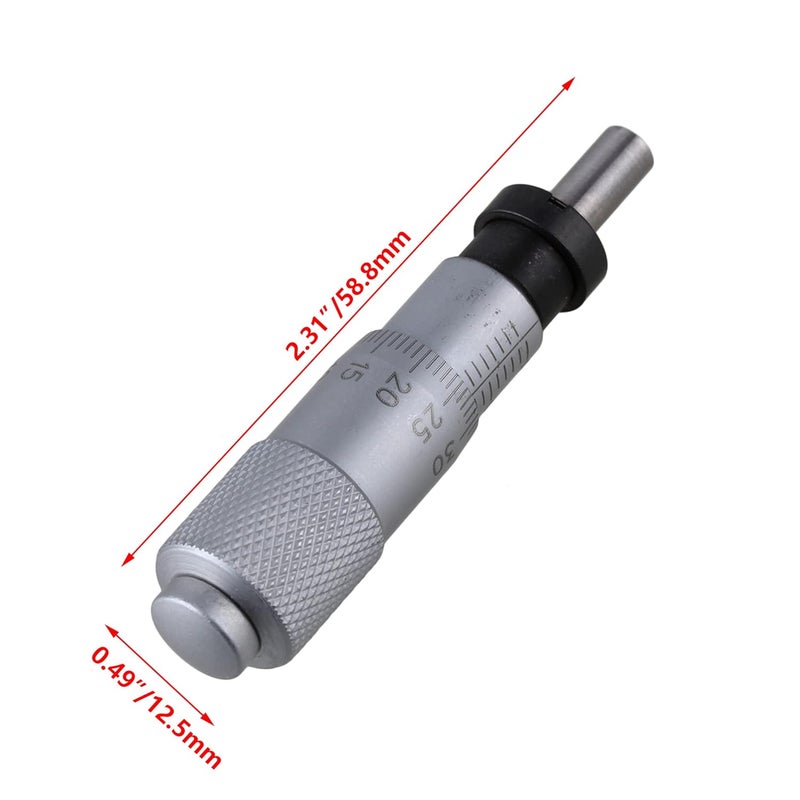 Homeswitch Micrometer Head Measure Tool 0-13mm Flat Type Plain Thimble Silver +/-0.01mm Accuracy - Image 5