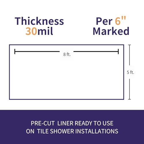 Torcia SINGFORM 30 mil Thickness 5' x 8' Shower Pan Liner | PVC Waterproofing Membrane Shower Pan & Base Sheet for Bathroom and Kitchen, Utra Durable, Grey - Image 4