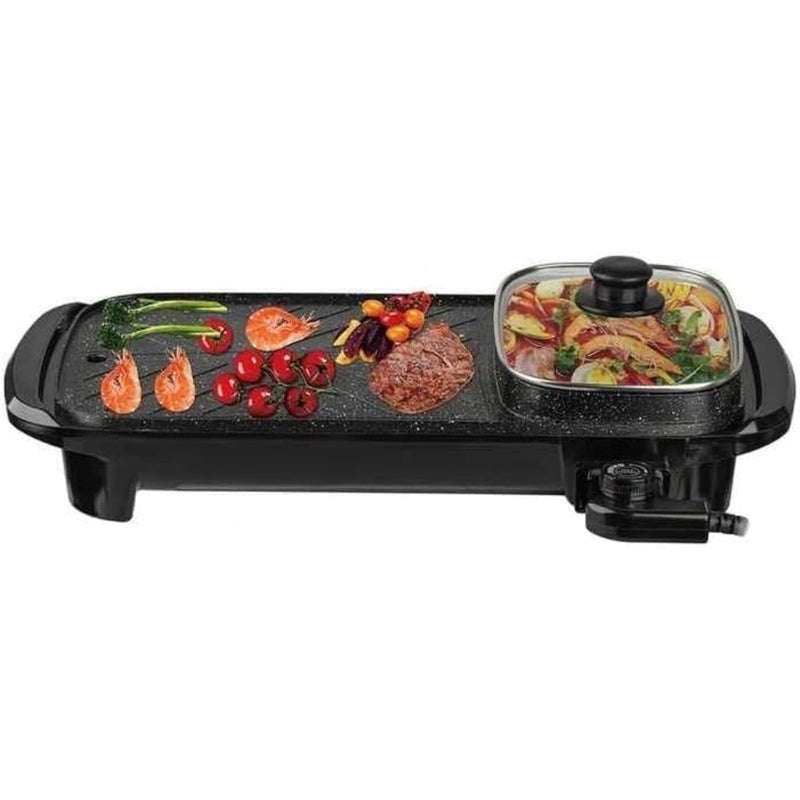 Electric Backin pan, Multi functional Cooking Grill, Fry, Fried, Stir-fry, Roast and Hot Pot, 1350W, Non-stick Surface, Adjustable Temperature Control for Crepes, Pancakes, Eggs and More - Image 2