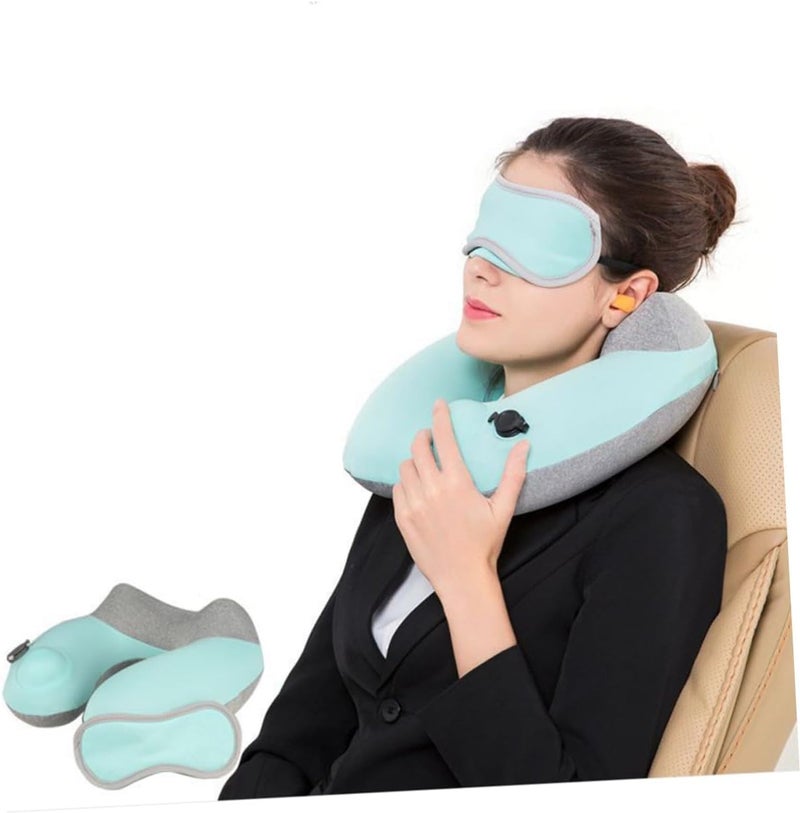 Inflatable u Pillow for Neck Support Travel Pillow for Neck and Cervical Spine Quick Inflate Compact Grey - Image 2