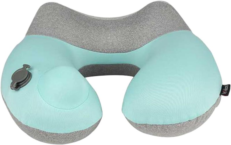 Inflatable u Pillow for Neck Support Travel Pillow for Neck and Cervical Spine Quick Inflate Compact Grey - Image 1