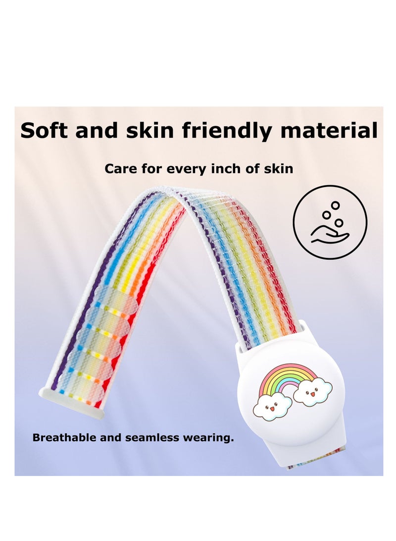 Innoshine 2 Pack Kids Air Tag Covers  Carton  Airtag Wristband Kids Airtag Bracelet for Children, Apple Air Tag  Cases with Nylon Wristband, Waterproof full cover Airtag Trackers Case Cover Elastic Watch Band for Toddlers Girls Boys Elders - Image 5