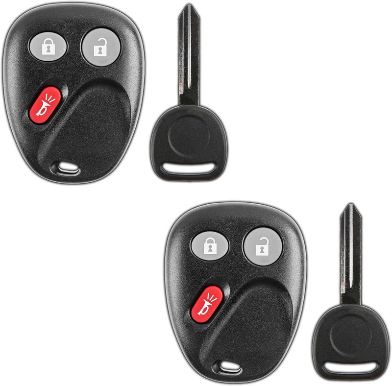 KeylessOption Keyless Entry Remote Car Key Fob and Key Replacement For LHJ011 (Pack of 2) - Image 1