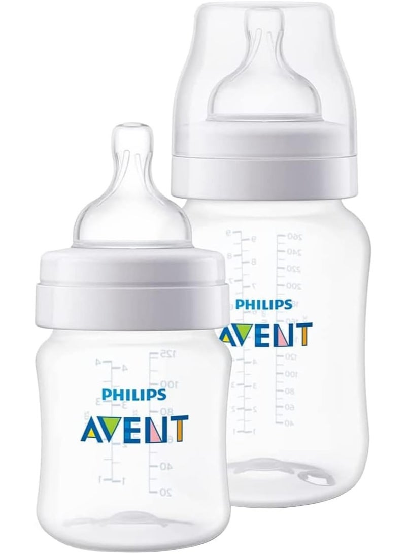 فيليبس طقم زجاجات رضاعة فيليبس أفنت كلاسيك (125 مل و 260 مل) - عملي ومتين - نظام مضاد للمغص - جودة عالية - Image 1