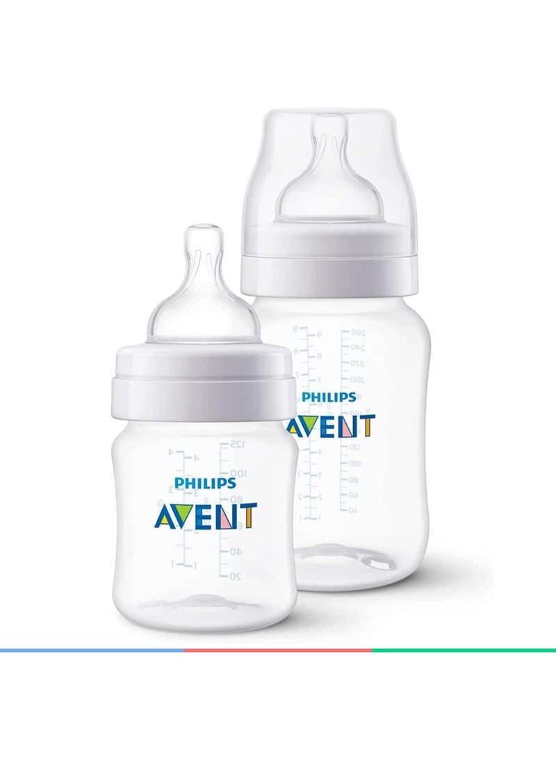 فيليبس طقم زجاجات رضاعة فيليبس أفنت كلاسيك (125 مل و 260 مل) - عملي ومتين - نظام مضاد للمغص - جودة عالية - Image 2