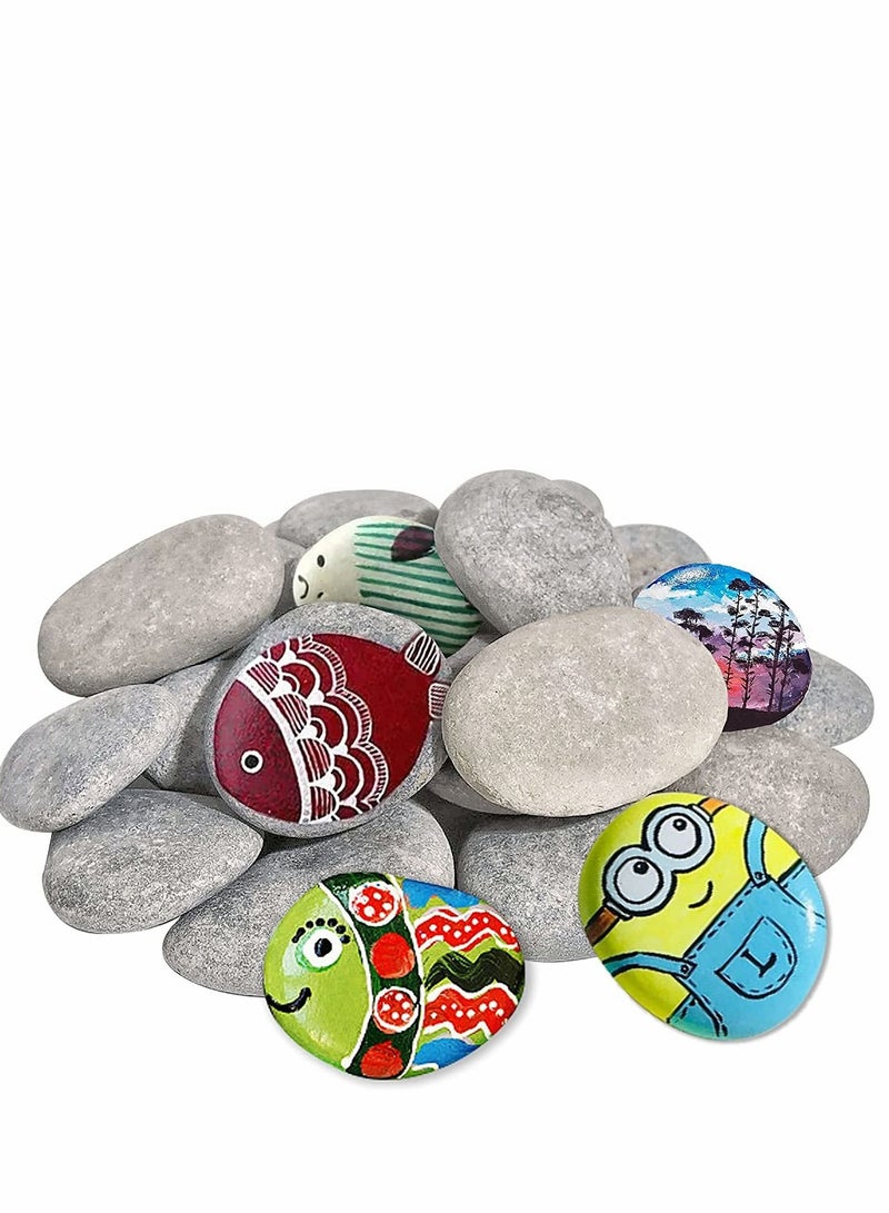 Excefore صخور للطلاء، حفلة حرفة اللطف، مجموعة حرفيات سطح ناعم طبيعي إمدادات طلاء الصخور للأطفال الرسامين (10 قطع) - Image 1
