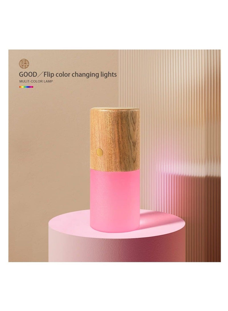 Captaintech , Touch Wood Table Lamp, Night Light with Gravity Sensor for Bedroom, 7 Color Changing RGB, Battery Charing Warm White Lightfor Living Room, Dorm, Office - Image 2