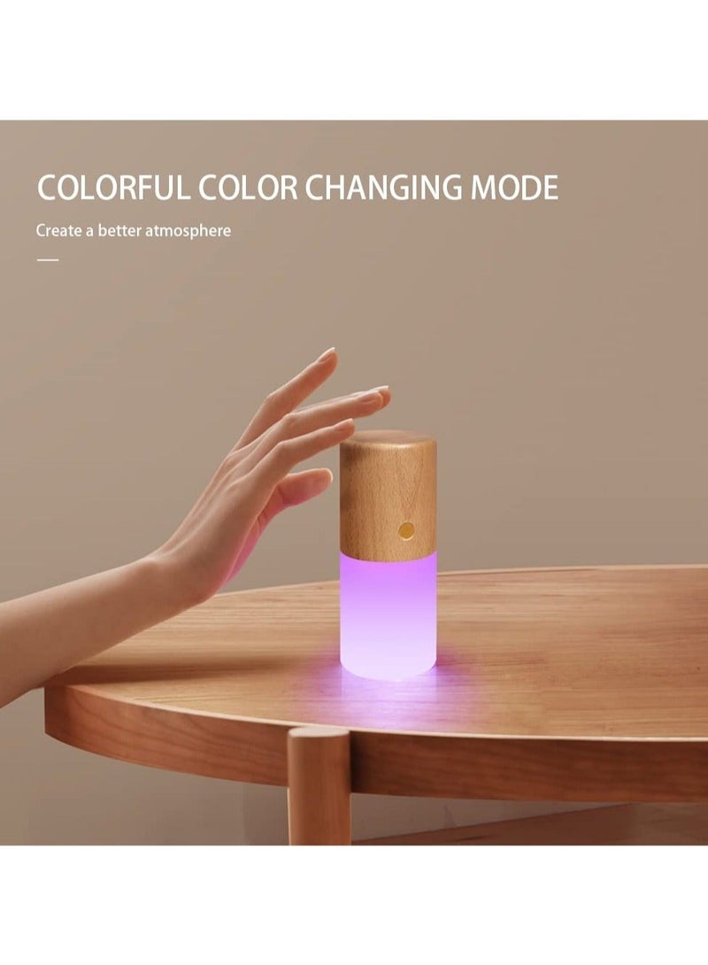 Captaintech , Touch Wood Table Lamp, Night Light with Gravity Sensor for Bedroom, 7 Color Changing RGB, Battery Charing Warm White Lightfor Living Room, Dorm, Office - Image 3