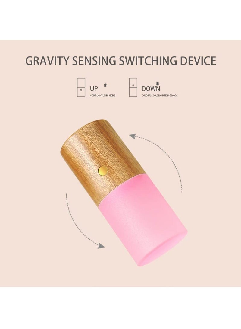 Captaintech , Touch Wood Table Lamp, Night Light with Gravity Sensor for Bedroom, 7 Color Changing RGB, Battery Charing Warm White Lightfor Living Room, Dorm, Office - Image 4