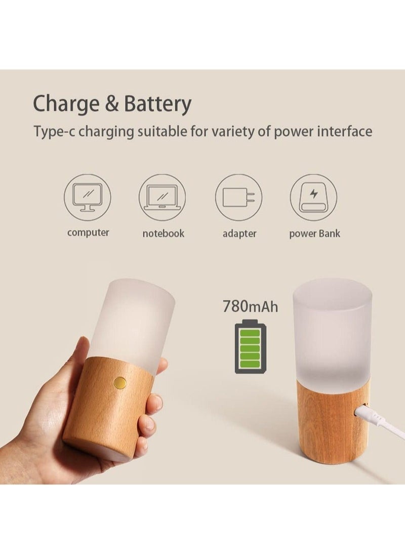 Captaintech , Touch Wood Table Lamp, Night Light with Gravity Sensor for Bedroom, 7 Color Changing RGB, Battery Charing Warm White Lightfor Living Room, Dorm, Office - Image 5