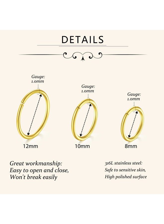 D.Bella 18G Nose Rings for Women Nose Rings Studs Stainless Steel L-Shaped Nose Studs Screw Nose Piercing Jewelry, Metal, stainless-steel - Image 3