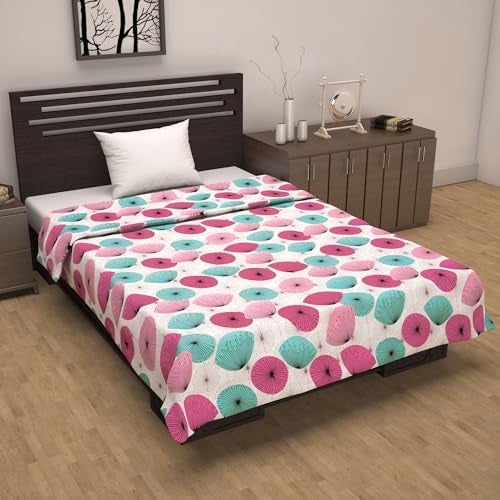 Divine Casa 100% Cotton Single Bed Dohar | Lightweight & Soft AC Blanket | Reversible Summer Quilt | Cozy & Breathable | 210 x 140 CM, Rose Pink - Image 2