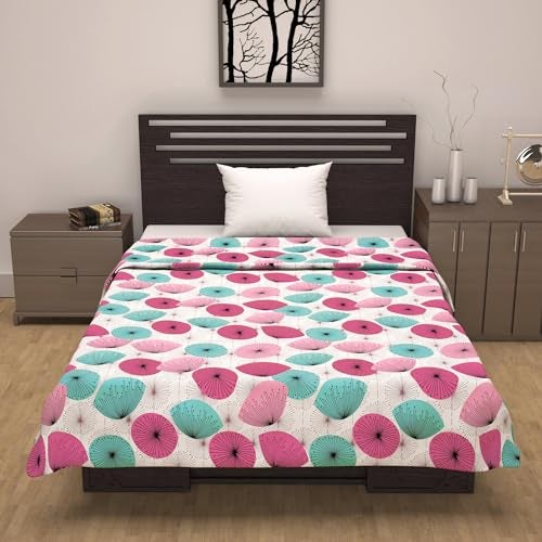 Divine Casa 100% Cotton Single Bed Dohar | Lightweight & Soft AC Blanket | Reversible Summer Quilt | Cozy & Breathable | 210 x 140 CM, Rose Pink - Image 3