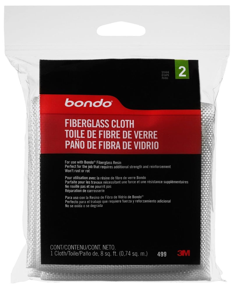 3M Bondo Fiberglass Cloth, 8 Sq Ft, Paintable, Use With Bondo Fiberglass Resin For Strong Waterproff Repairs, For Repairing Cars, Boats, Tubs, Showers, Sinks & More (00499) - Image 2